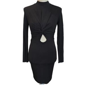 H&M Sexy Peekaboo Keyhole Mock Black Mini Dress Sz. 4